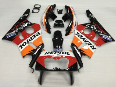Billigste Honda CBR400RR NC23 Motorrad Verkleidung 1987-1989 - Orange Weiss Rot Glanzendes Schwarz Repsol HRC