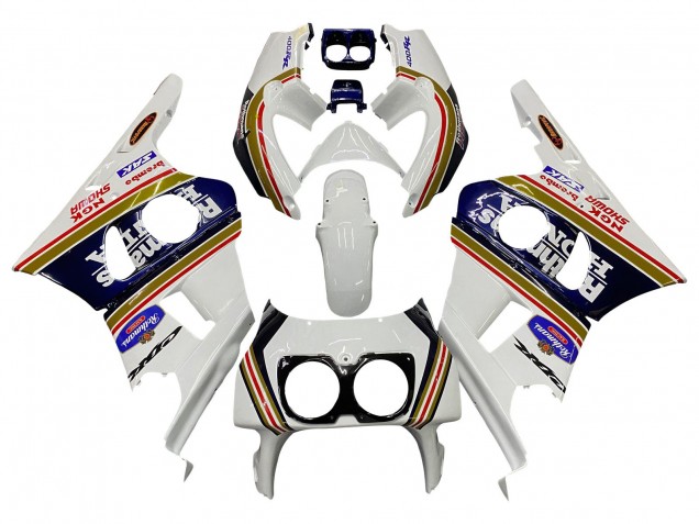 Billigste Honda CBR400RR NC29 Motorrad Verkleidung 1990-1999 - Weiss Gold Rot Dunkel Blau Rothmans