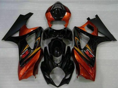 Billigste Suzuki GSXR 1000 Motorrad Verkleidung 2007-2008 - Schwarz Orange