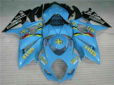 Billigste Suzuki GSXR 1000 Motorrad Verkleidung Kit 2007-2008 - Blau Gold Schwarz Rizla