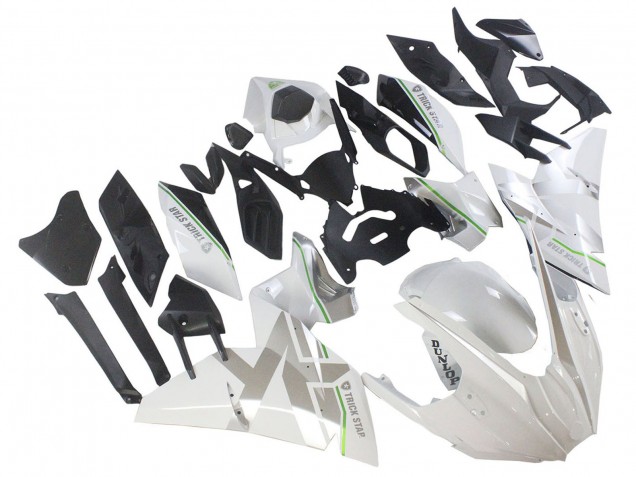 Billigste Kawasaki Ninja H2 Motorrad Verkleidung 2015-2022 - Weiss Silber Grun