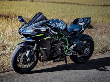 Billigste Kawasaki Ninja H2 Motorrad Verkleidung 2015-2022 - Schwarz Blau Chamaleon Grun