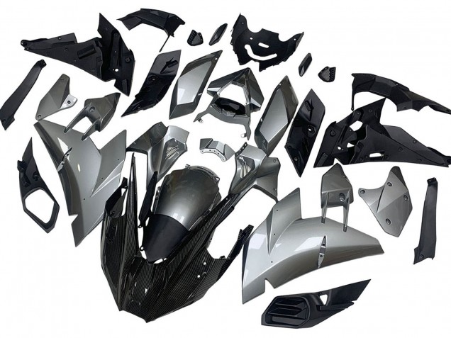 Billigste Kawasaki Ninja H2 Motorrad Verkleidung 2015-2022 - Silber Schwarz Carbonfaser