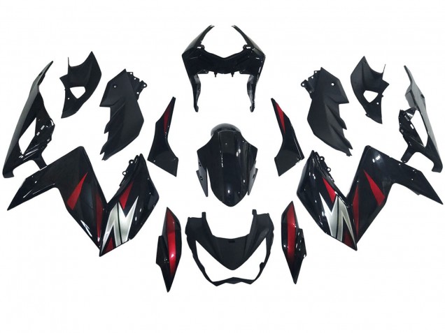 Billigste Kawasaki Z250/Z300 Motorrad Verkleidung 2015-2016 - Glanzendes Schwarz Rot Silber