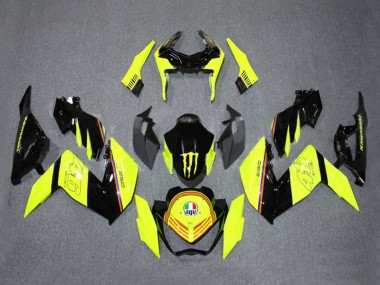 Billigste Kawasaki Z250/Z300 Motorrad Verkleidung 2015-2016 - Gelb Glanzendes Schwarz Monster