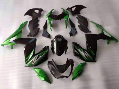 Billigste Kawasaki Z250/Z300 Motorrad Verkleidung 2015-2016 - Grun Schwarz Weiss