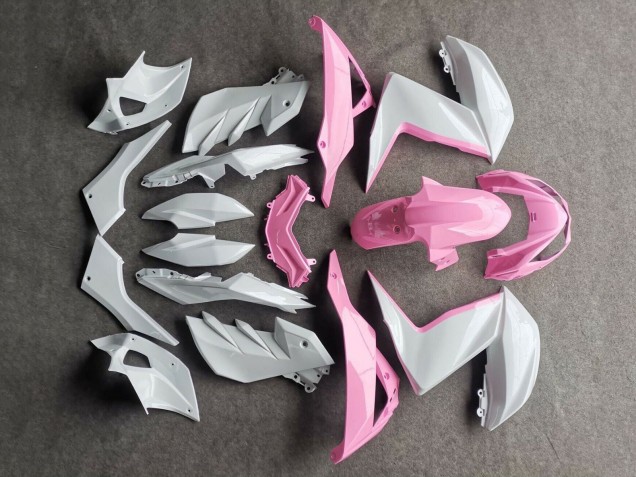 Billigste Kawasaki Z250/Z300 Motorrad Verkleidung 2015-2016 - Weiss Rosa