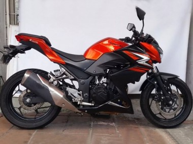 Billigste Kawasaki Z250/Z300 Motorrad Verkleidung 2015-2016 - Orange Rot Matt Schwarz
