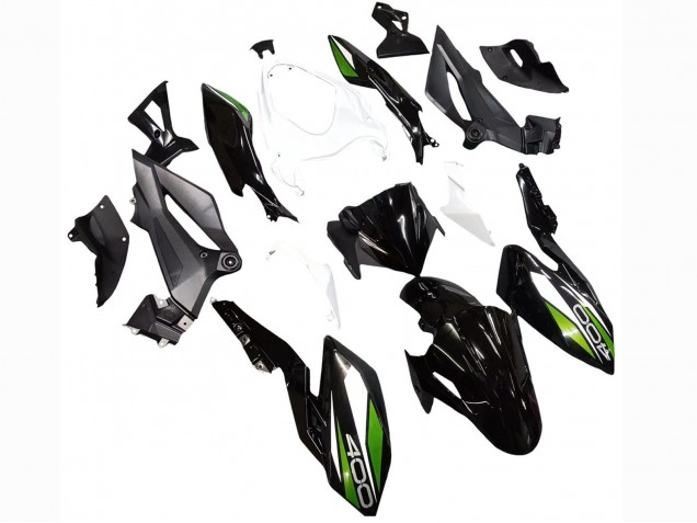 Billigste Kawasaki Z400 Motorrad Verkleidung 2018-2024 - Weiss Glanzendes Schwarz Grun