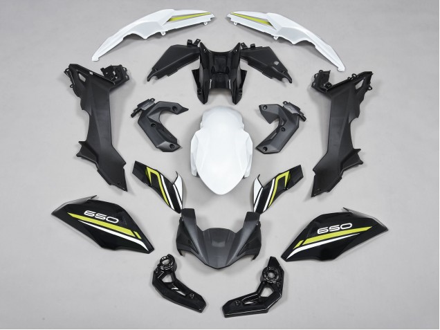 Billigste Kawasaki Ninja Z650 Motorrad Verkleidung 2017-2019 - Schwarz Weiss Gelb