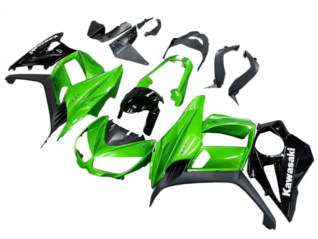 Billigste Kawasaki Z1000SX Motorrad Verkleidung 2010-2016 - Glanzendes Schwarz Matt Schwarz Grun