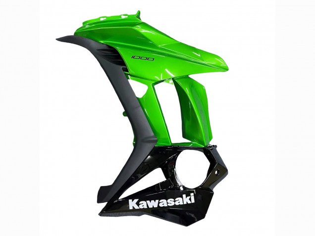 Billigste Kawasaki Z1000SX Motorrad Verkleidung 2010-2016 - Glanzendes Schwarz Matt Schwarz Grun