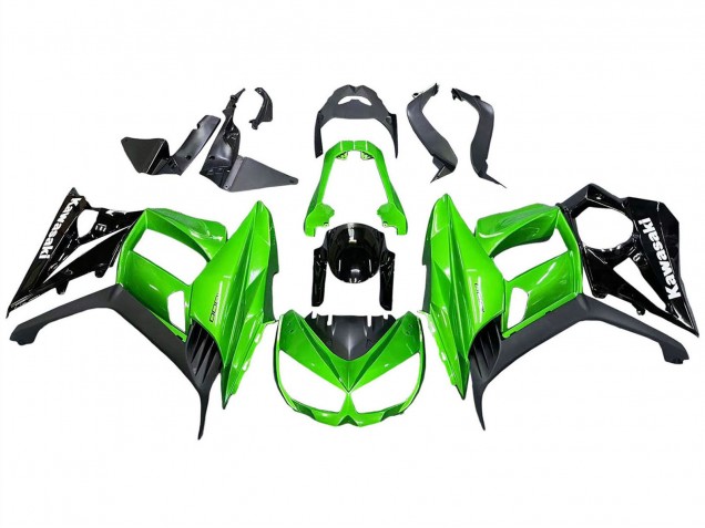 Billigste Kawasaki Z1000SX Motorrad Verkleidung 2010-2016 - Glanzendes Schwarz Matt Schwarz Grun