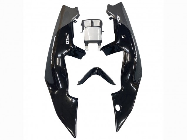 Billigste Kawasaki ZXR250 Motorrad Verkleidung 1989-1990 - Glanzendes Schwarz Grau Elf Touch4 Bridgestone