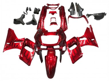 Billigste Kawasaki ZZR400 Motorrad Verkleidung 1993-2007 - Rot Schwarz Flamme
