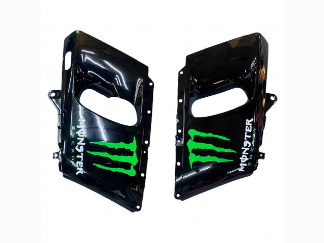 Billigste Kawasaki ZZR600 Motorrad Verkleidung 1998-2003 - Grun Schwarz Monster Elf