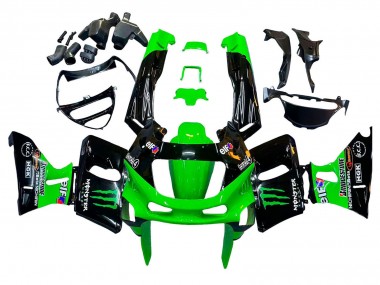 Billigste Kawasaki ZZR600 Motorrad Verkleidung 1998-2003 - Grun Schwarz Monster Elf