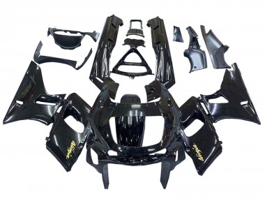 Billigste Kawasaki ZZR400 Motorrad Verkleidung 1993-2007 - Glanzendes Schwarz Gold Ninja