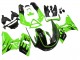 Billigste Kawasaki ZZR600 Motorrad Verkleidung 1998-2003 - Grun Glanzendes Schwarz Flamme