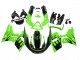 Billigste Kawasaki ZZR600 Motorrad Verkleidung 1998-2003 - Grun Glanzendes Schwarz Flamme