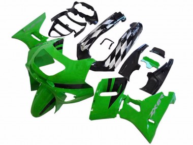 Billigste Kawasaki ZZR400 Motorrad Verkleidung 1993-2007 - Grun Glanzendes Schwarz