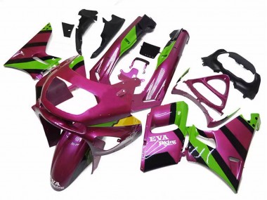 Billigste Kawasaki ZZR600 Motorrad Verkleidung 1998-2003 - Dunkel Rosa Grun EVA Rennen