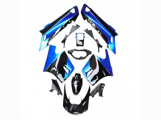 Billigste Kawasaki ZZR1100 Motorrad Verkleidung 1990-1992 - Blau Glanzendes Schwarz