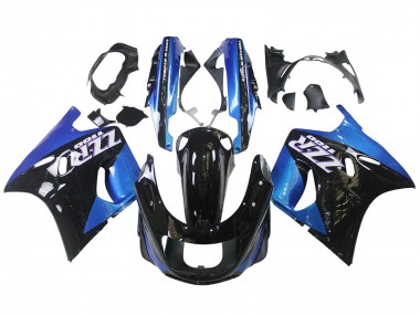 Billigste Kawasaki ZZR1100 Motorrad Verkleidung 1990-1992 - Blau Glanzendes Schwarz