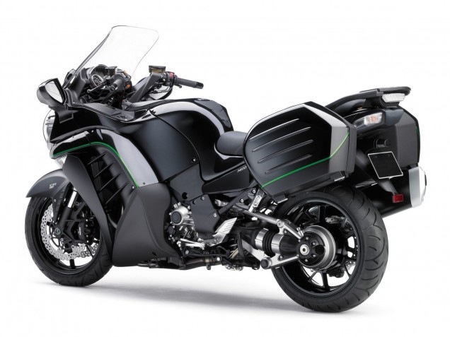Billigste Kawasaki GTR1400/ZG1400 Motorrad Verkleidung 2007-2009 - Matt Schwarz Grun Linie