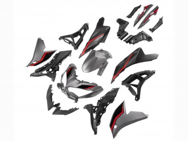 Billigste Kawasaki Versys 650 Motorrad Verkleidung 2022-2025 - Grau Rot Schwarz