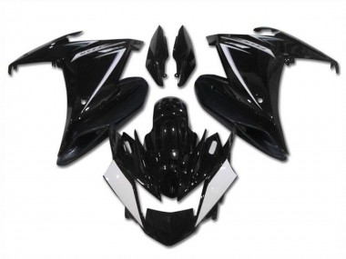 Billigste Yamaha FZ6R Motorrad Verkleidung 2009-2015 - Glanzendes Schwarz Weiss