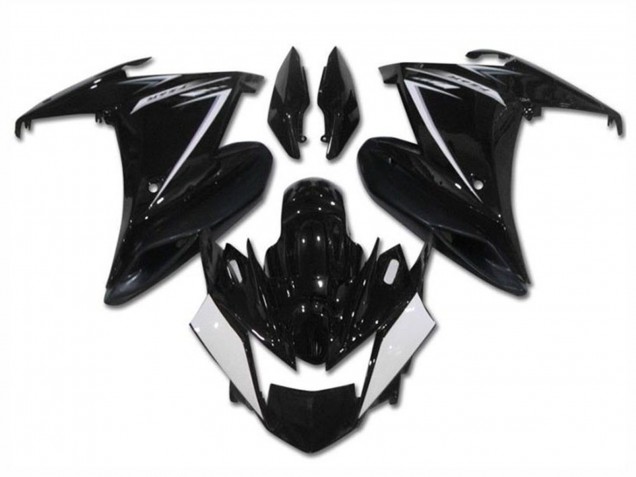 Billigste Yamaha FZ6R Motorrad Verkleidung 2009-2015 - Glanzendes Schwarz Weiss