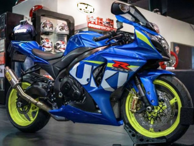 Billigste Suzuki GSXR 1000 Motorrad Verkleidung 2009-2016 - Blau Grun Weiss