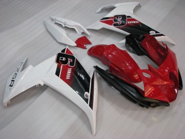 Billigste Yamaha FZ6R Motorrad Verkleidung 2009-2015 - Rot Weiss Schwarz 6