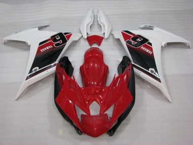 Billigste Yamaha FZ6R Motorrad Verkleidung 2009-2015 - Rot Weiss Schwarz 6