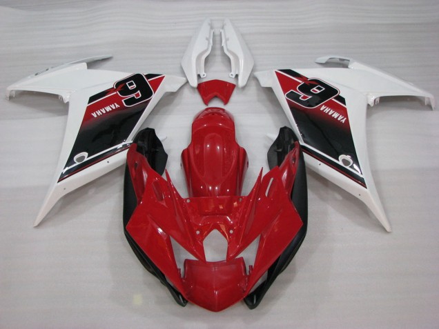 Billigste Yamaha FZ6R Motorrad Verkleidung 2009-2015 - Rot Weiss Schwarz 6