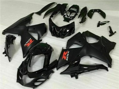 Billigste Suzuki GSXR 1000 Motorrad Verkleidung 2009-2016 - Glanzendes Schwarz Matt Schwarz