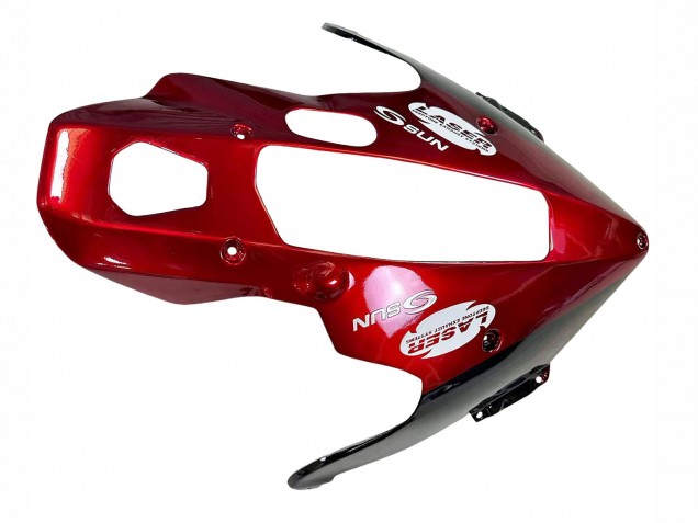 Billigste Yamaha YZF 1000R Thunderace Motorrad Verkleidung 1997-2007 - Schwarz mit Dunkel Rot Flamme