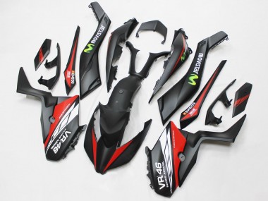 Billigste Yamaha XMAX300 Motorrad Verkleidung 2017-2021 - Matt Schwarz Rot MoviStar ENEOS 46