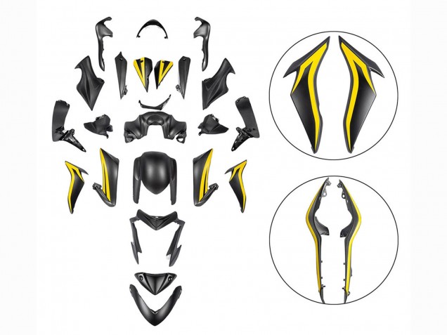 Billigste Suzuki GSX-S 1000 Motorrad Verkleidung 2015-2020 - Schwarz Gelb