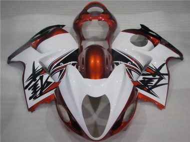 Billigste Suzuki GSXR 1300 Hayabusa Motorrad Verkleidung 1996-2007 - Weiss Orange Schwarz