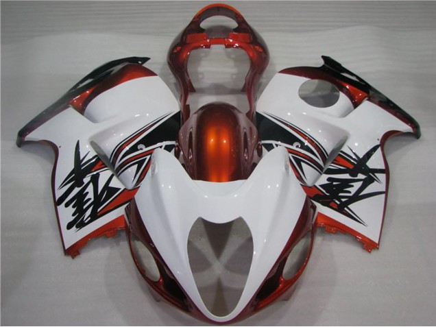 Billigste Suzuki GSXR 1300 Hayabusa Motorrad Verkleidung 1996-2007 - Weiss Orange Schwarz