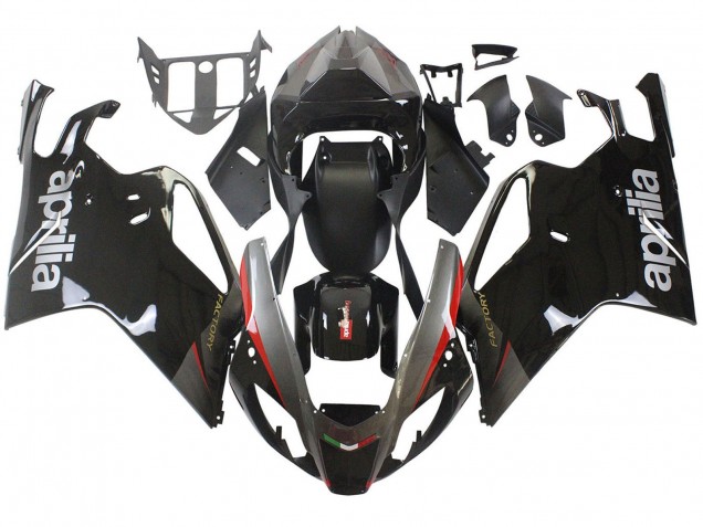 Billigste Aprilia RSV1000 Motorrad Verkleidung 2003-2006 - Glanzendes Schwarz Grau Rot