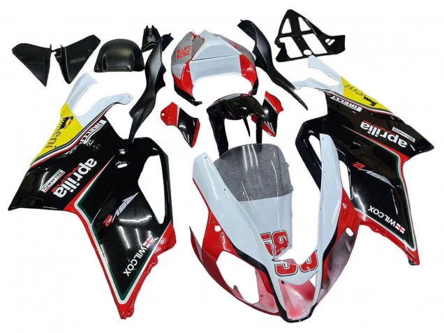 Billigste Aprilia RSV1000 Motorrad Verkleidung 2003-2006 - Weiss Rot Schwarz Gelb 58