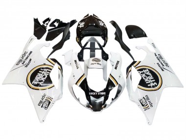 Billigste Aprilia RSV1000 Motorrad Verkleidung 2003-2006 - Weiss Schwarz Lucky Strike Motul Michelin