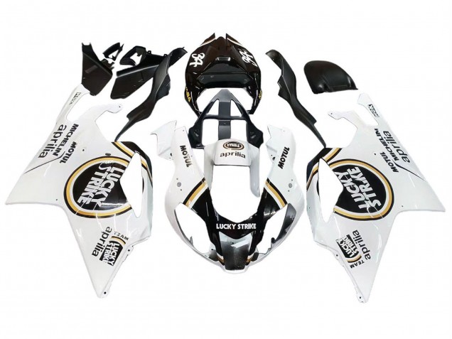 Billigste Aprilia RSV1000 Motorrad Verkleidung 2003-2006 - Weiss Schwarz Lucky Strike Motul Michelin