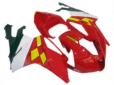 Billigste Aprilia RSV1000 Motorrad Verkleidung 2003-2006 - Rot Gelb Weiss
