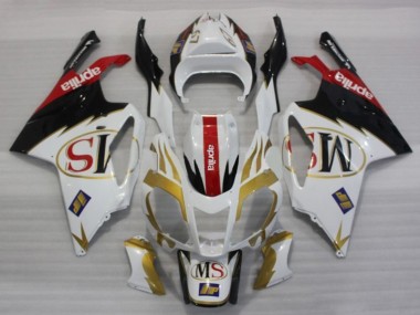 Billigste Aprilia RSV1000 Motorrad Verkleidung 2003-2006 - Weiss Gold Rot Schwarz