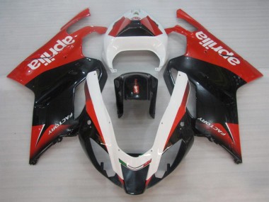 Billigste Aprilia RSV1000 Motorrad Verkleidung 2003-2006 - Rot Schwarz Weiss