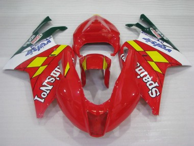 Billigste Aprilia RSV1000 Motorrad Verkleidung 2003-2006 - Rot Gelb Weiss Spains No1 Valsir Castrol
